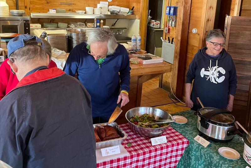Bob and Kitty Boyd serve up a fabulous lunch and Douglas Burnham was all in. Jen Mitchell photo