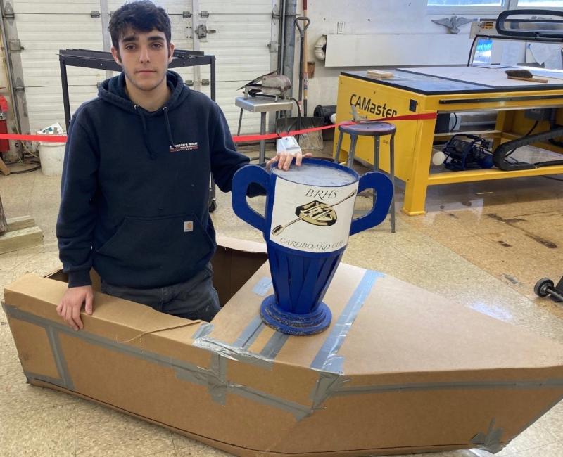 Ryan Amaral won the Cardboard Cup. Courtesy of Chip Schwehm
