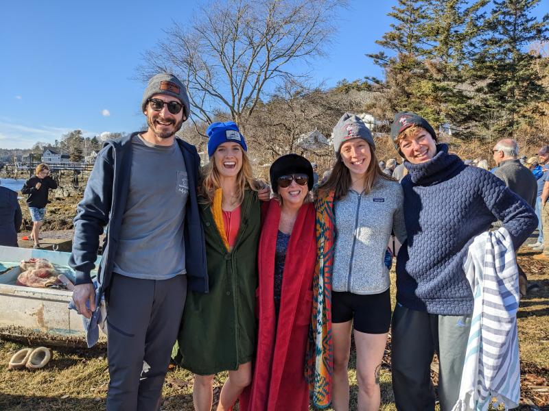Little Dippers, from left: Andrei Bazaiac, Morgan Mitchell, Lynne “sea crone” Tobin, Annie Buchholz and Emma Gay. CANDI JONETH/Boothbay Register