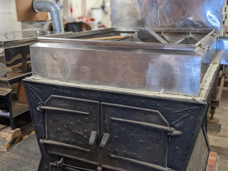 Wood-fired evaporator. CANDI JONETH/Boothbay Register