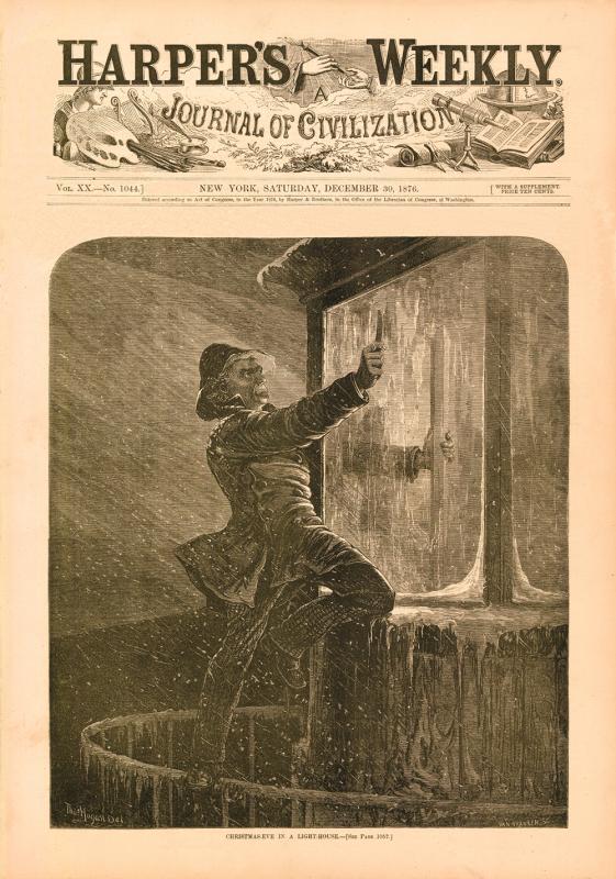 This cover of Harpers Weekly is an excellent engraving of a keeper scraping the lantern's glass. Courtesy photo