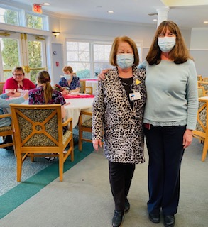 Jerie Phinney, Activities Director at St. Andrews Village (right), and St. Andrews Auxiliary President, Laura Zajdel.