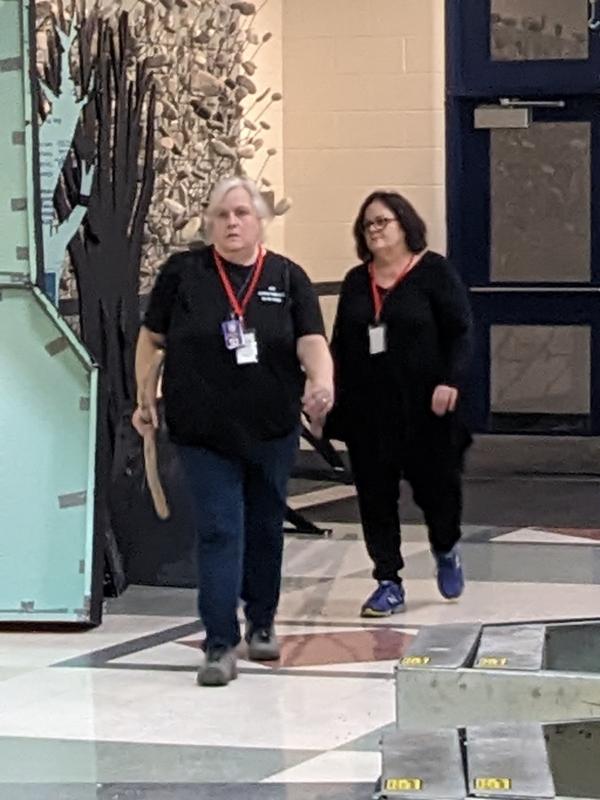 Assistant Director Susie Taylor and Director Dr. Mary Miller work behind the scenes. CANDI JONETH/Boothbay Register