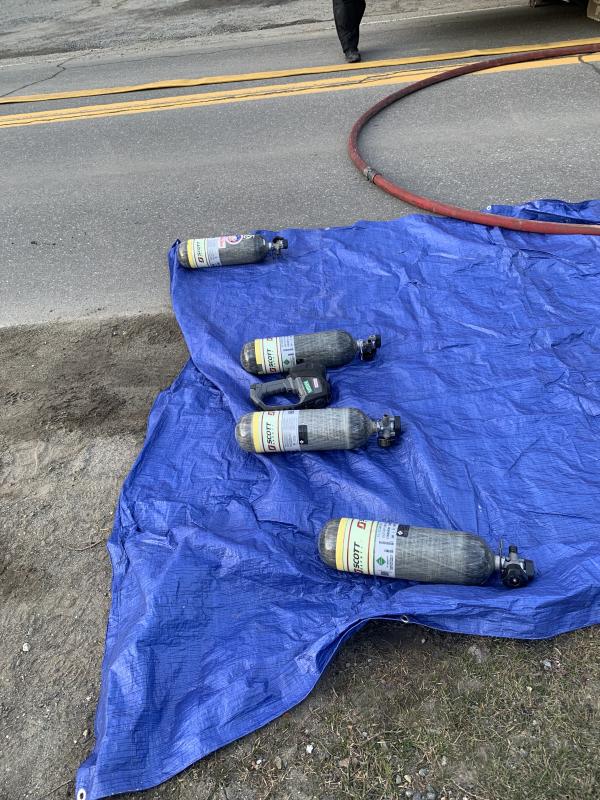Spare Scott Air-Pak cylinders. KEVIN BURNHAM/Boothbay Register
