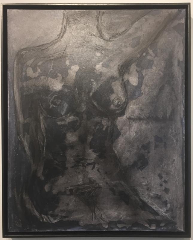 “SPOTS” - charcoal and and acrylic by Erin Stodder. Erin Stodder