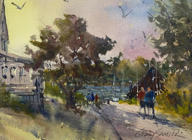 “Round Pond Stroll” is one Gary Smith’s works in the new spring show running April 3 - May 6 at the Grill. Courtesy of Kim Traina Gary Smith