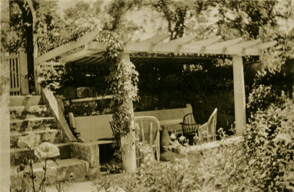 Vintage photograph showing the original wooden pergola. Courtesy photo