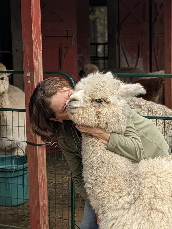 Theodora and Anne Gobes, farm owner and alpaca caretaker. CANDI JONETH/Boothbay Register