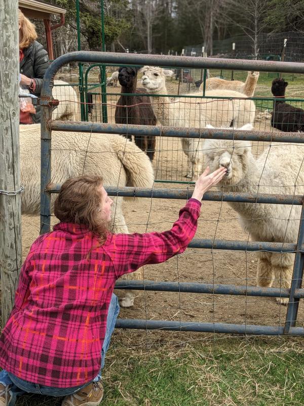 A parent connects with Theodora. CANDI JONETH/Boothbay Register