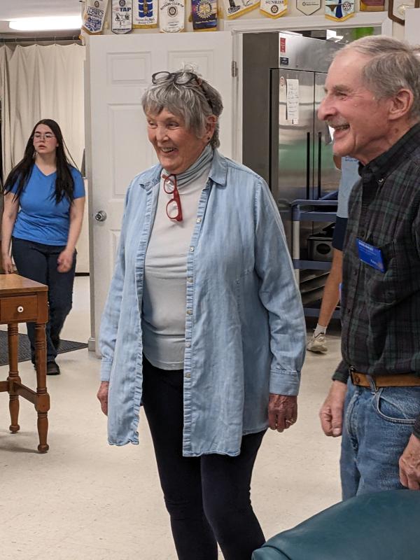 Rotarians Alice Mutch and Doug Harley at the Interact dinner. CANDI JONETH/Boothbay Register