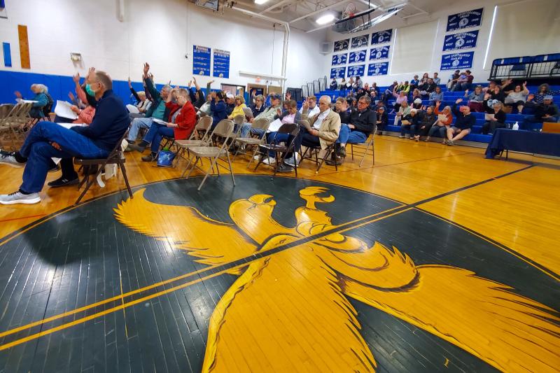 Citizens of Boothbay and Boothbay Harbor vote in the CSD Annual Meeting May 25. FRITZ FREUDENBERGER/Boothbay Register