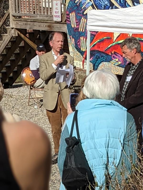 Carl Little, guest curator, delivers opening remarks. CANDI JONETH/Boothbay Register