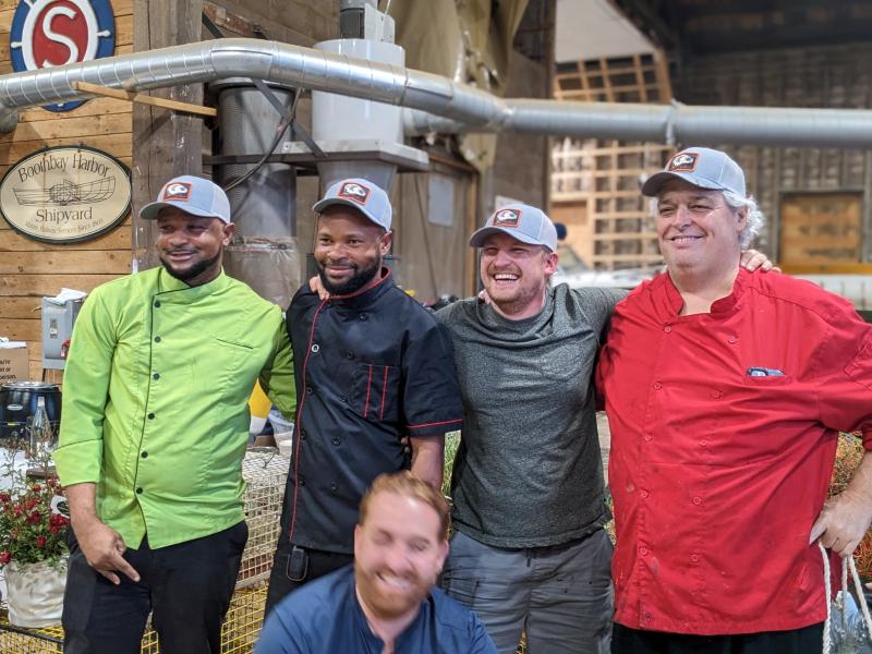 Chef Ralph Smith of Mine Oyster and team take first place Judge’s Choice Award in Claw Down 2023. CANDI JONETH/Boothbay Register