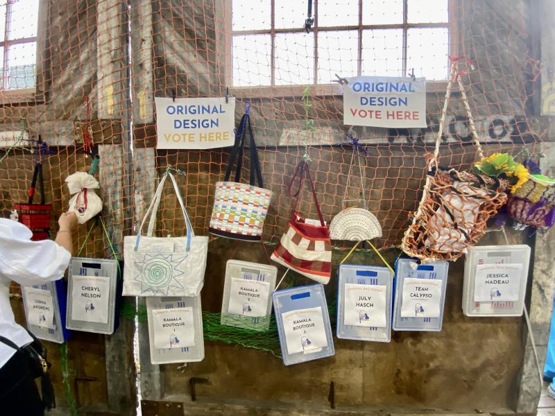 Eight handbags were auctioned to benefit Project Graduation this year. ISABELLE CURTIS/Boothbay Register