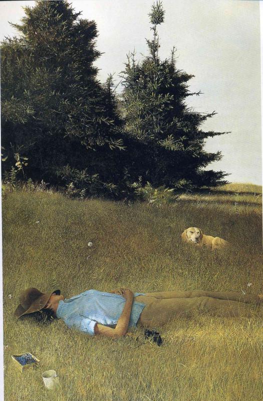 “Distant Thunder” (1961), which features Andrew Wyeth’s wife, Betsy, went through several compositions before completion.