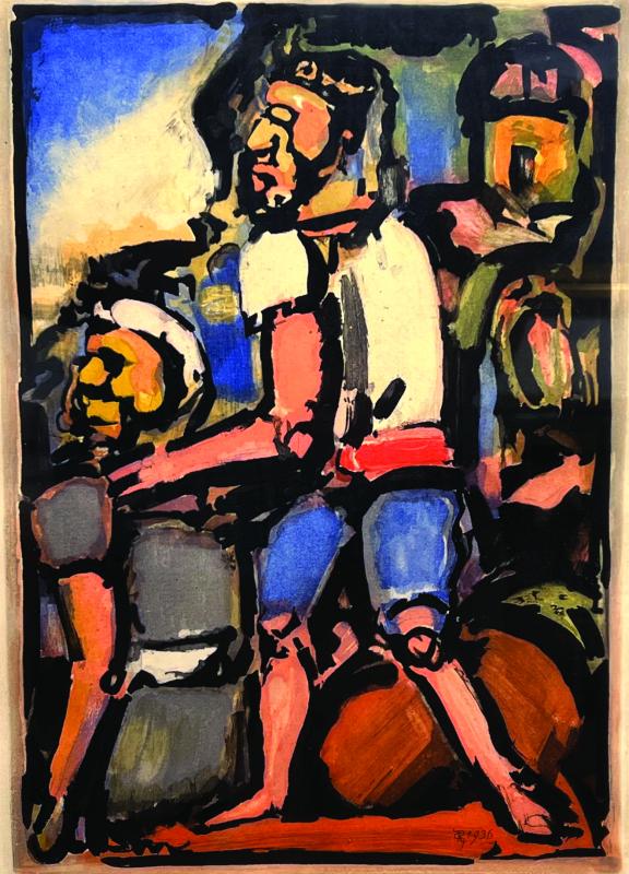 Georges Rouault (French, 1871-1958), Paysans, aquatint, 13.25" x 9.25" at Wiscasset Bay Gallery. Courtesy of the venue Georges Rouault