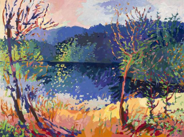 Henry Isaacs: “Pond at Sharon VT” - 30” x 40” at Gleason Fine Art. Henry Isaacs