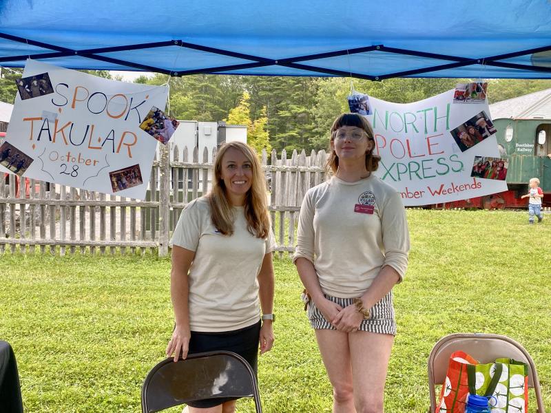BRVM Board of Directors member Kate Rice and staff member Hannah Edwards. ISABELLE CURTIS/Boothbay Register
