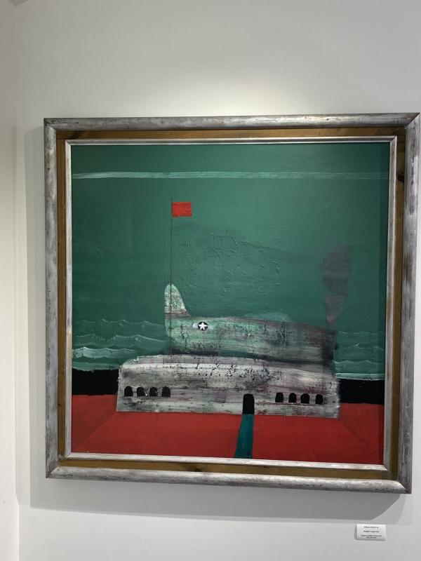 Robert Hamilton: “Dream Crash 1944” - oil - 40” x 40”. Among the artist’s works at Studio 53 through Oct. 8. Courtesy of the venue Robert Hamilton