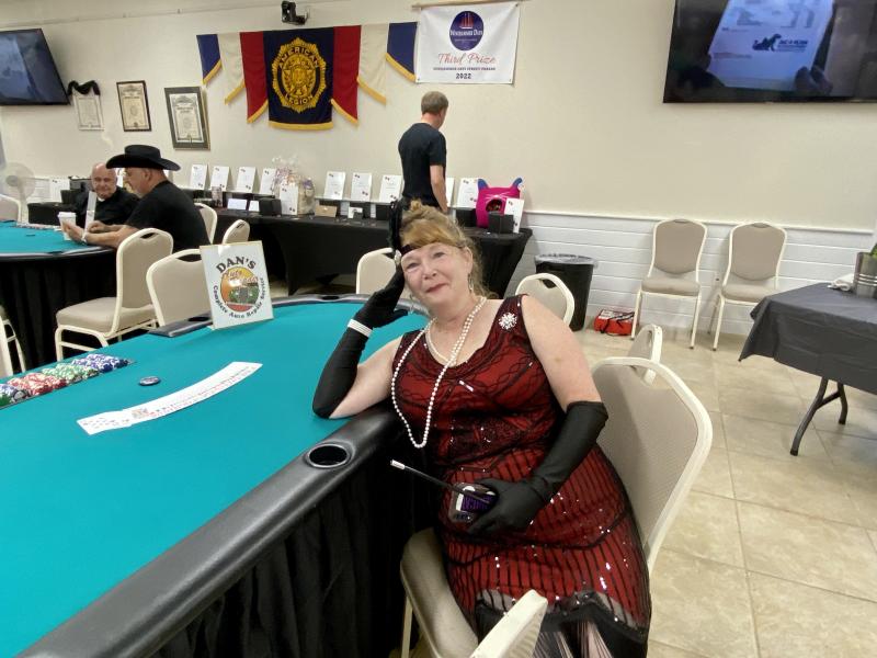 Tammy Walsh goes all out for Casino Night in her flapper outfit. ISABELLE CURTIS/Boothbay Register