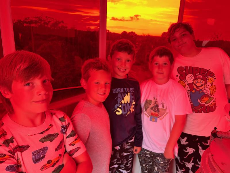 Lighthouse visitors, from left, Mason Wenners, Owen James, Henry Emerson, Nicholas Colby and Logan Ficht. Courtesy photo