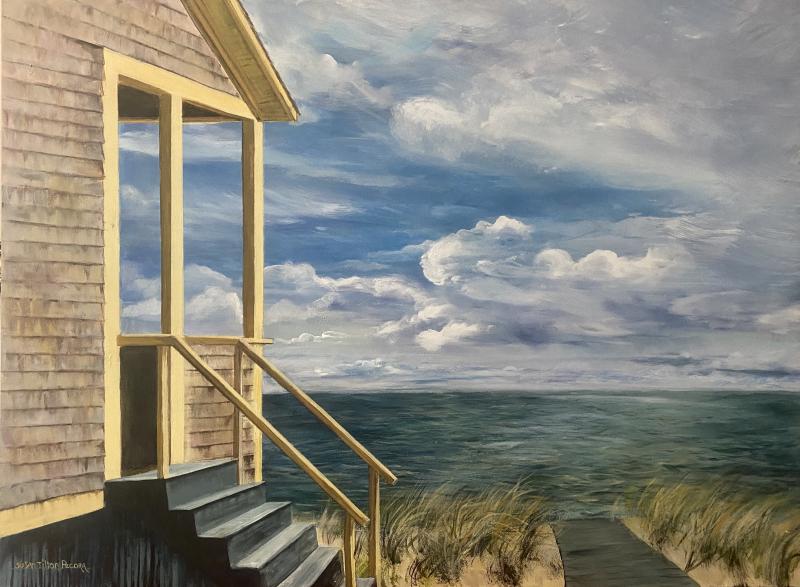 This Susan Tilton Pecora painting is among the artist’s work in the new art show at Damariscotta RIver Grill Aug. 21-Oct. 16. Courtesy photo Susan Tilton Pecora