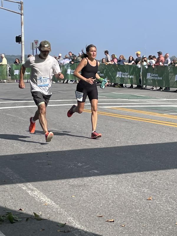 Alain finishing the marathon. Robin Ishmael photo