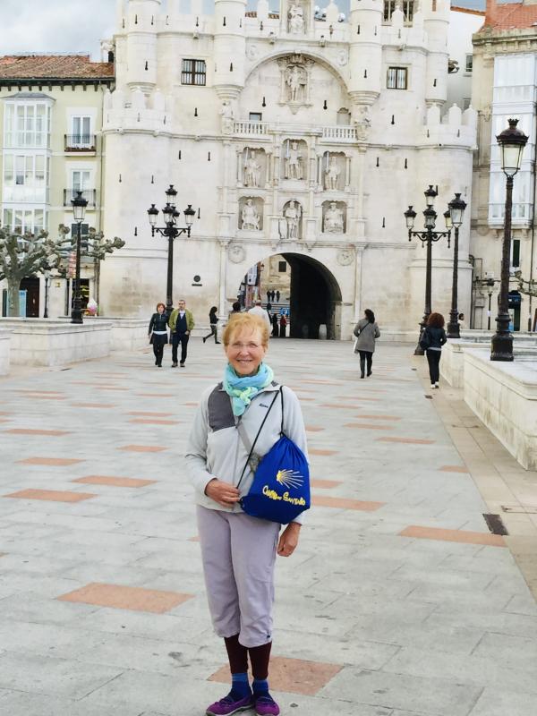 Alina Blakesley at her journey’s end in Santiago de Compostela Cathedral in Galicia. Courtesy photo