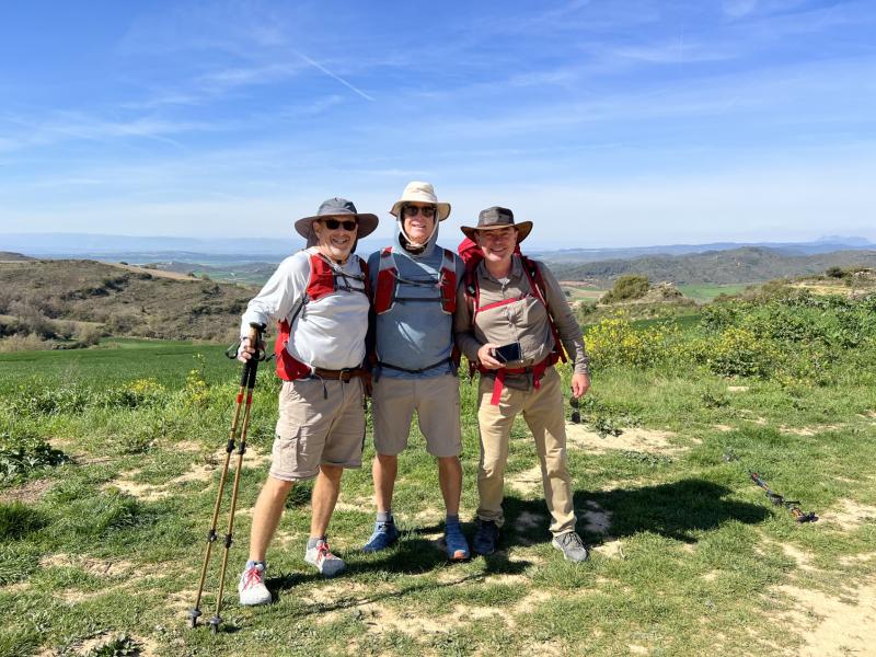 Three pilgrims on the Camino de Santiago, aka The Way of St. James. Courtesy of Mark Spencer