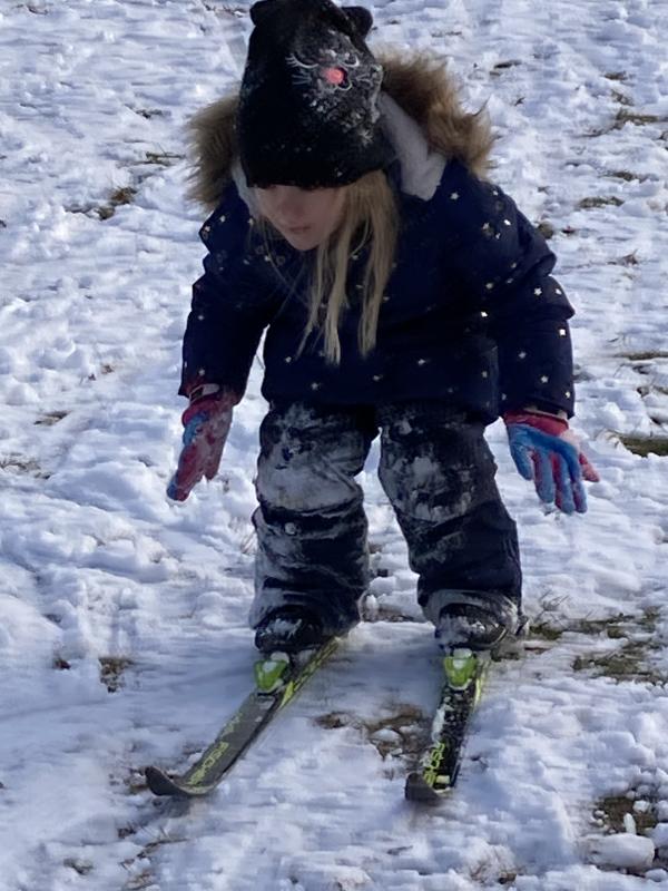 CTL students learn the basic principles of cross-country skiing in P.E. class. Courtesy of CTL