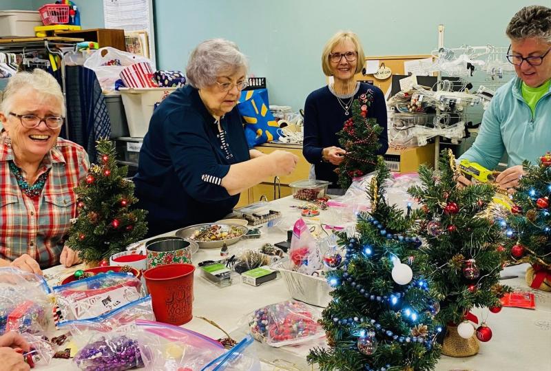 From left are Ann Hedgcock, Mini-Tree Project creator, Paula Endicott, Gloria Wakefield and Kevin Bowler. Courtesy photo