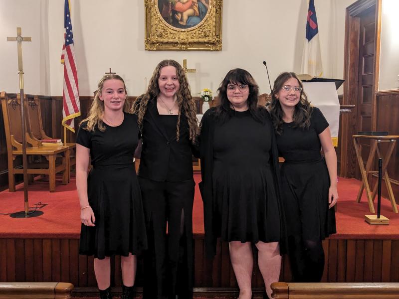 Soloists from left: Hannah Hills, Suzie Edwards, Kai Pitcher, Sarah Harris. CANDI JONETH/Boothbay Register