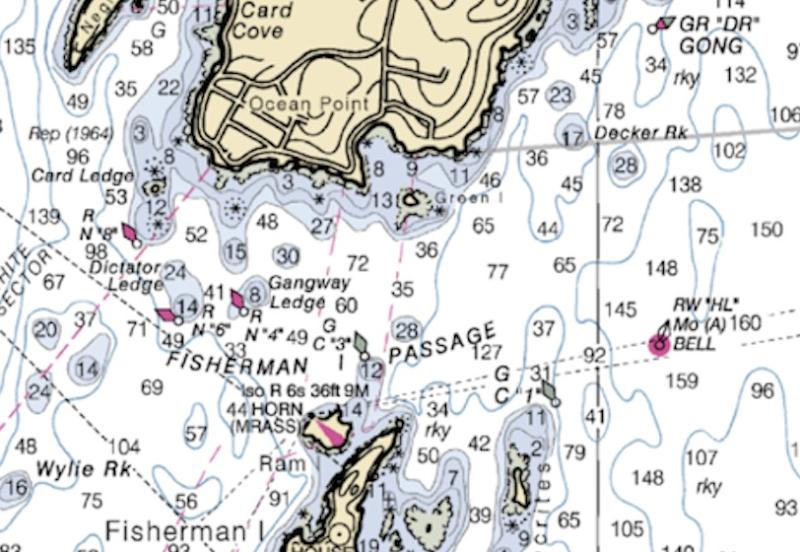 This is a section of local Chart #13293. It contains at least 20 pieces of important navigation information. Don’t know what all the symbols and numbers on the chart mean? You may be gambling the safety of everyone on-board every time you get underway. Our course will help you learn what they are and why all of them are important. “Navigating Mid Coast Maine” makes chart reading, navigation, and learning the local waters fun and interesting. All proceeds support the activities of the all-volunteer USGC Auxiliary.