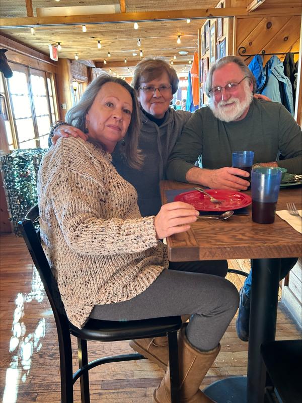 Three for lunch! Kathy, Ruth and Dennis, a first-time joiner. Jennie Mitchell photo