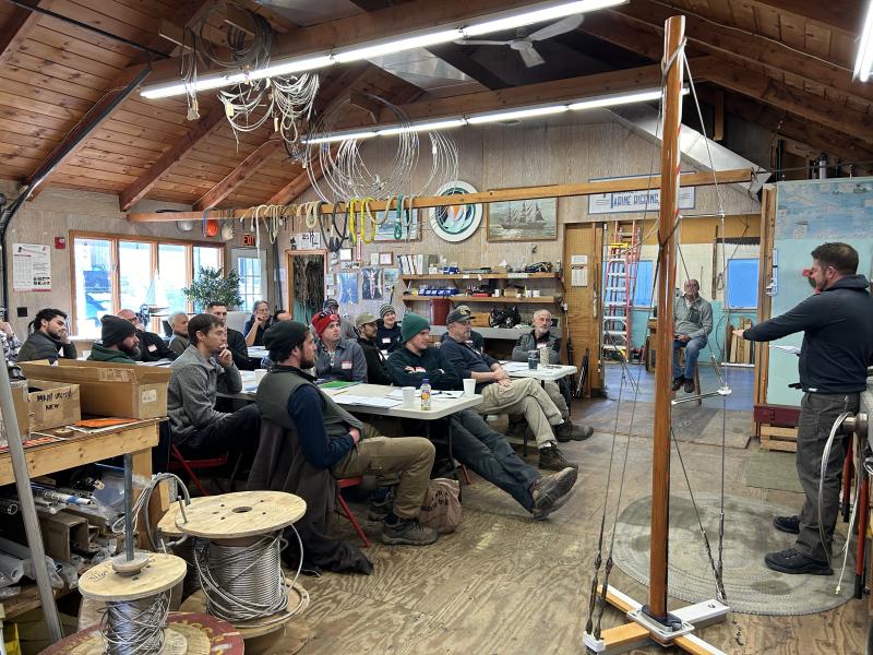 The Rigging Seminar at Maine Marine Rigging on Jan. 5 was sold out. Attendees came from as far away as Buzzards Bay, Massachusetts, and as near as Boothbay. JENNY BENNETT/Boothbay Register