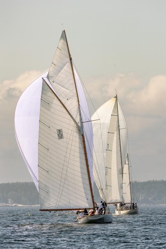 The crew of the Marilee nipping at Black Watch’s heels during the 2023 race. Rod Harris Photography photo