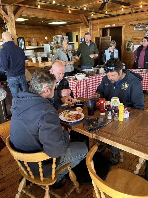Town and emergency personnel enjoy lunch. Courtesy photo