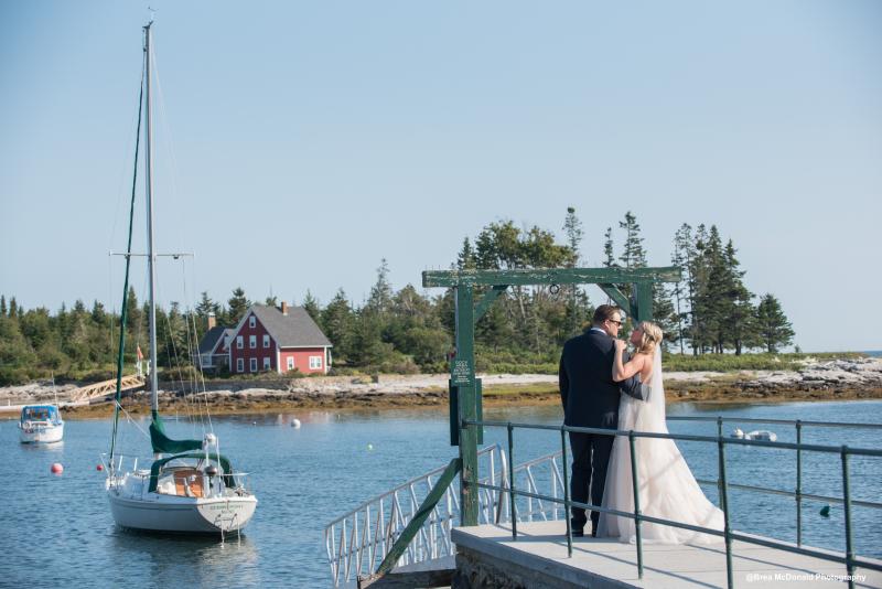 Say “I do” at a waterfront ceremony at Newagen Seaside Inn in Southport. Brea McDonald Photography photo