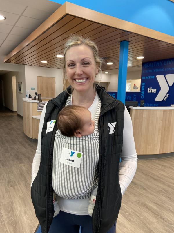 Caroline Ivens, director of Healthy Living, and her newborn, Rhett. Courtesy of BRYMCA