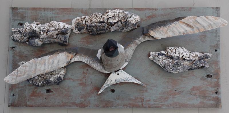 André Benoit: “Forked Tail Storm Petrel - A Harbinger” is at Southport Memorial Library through March. Courtesy of the venue André Benoit