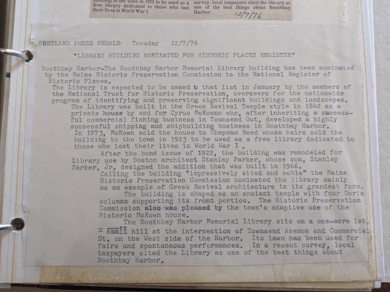 Courtesy of BHML archives