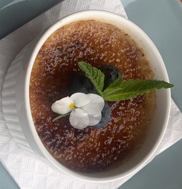 Creme brulee at Whale’s Tale. BILL PEARSON/Boothbay Register
