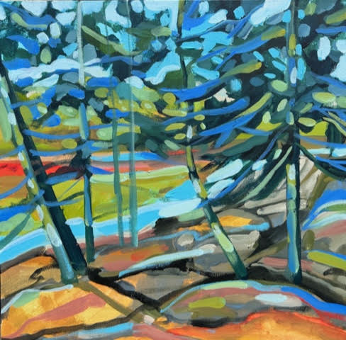 “Seal Cove Woods No. 1” - acrylic on canvas by Susan Bartlett Rice. See more of the artist’s paintings at Kerr+Jones Gallery in East Boothbay. Courtesy of the gallery Susan Bartlett Rice