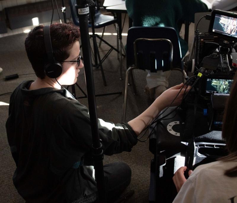 Annalise Garnett - student filming "Getting Along." Courtesy of Joy Braley