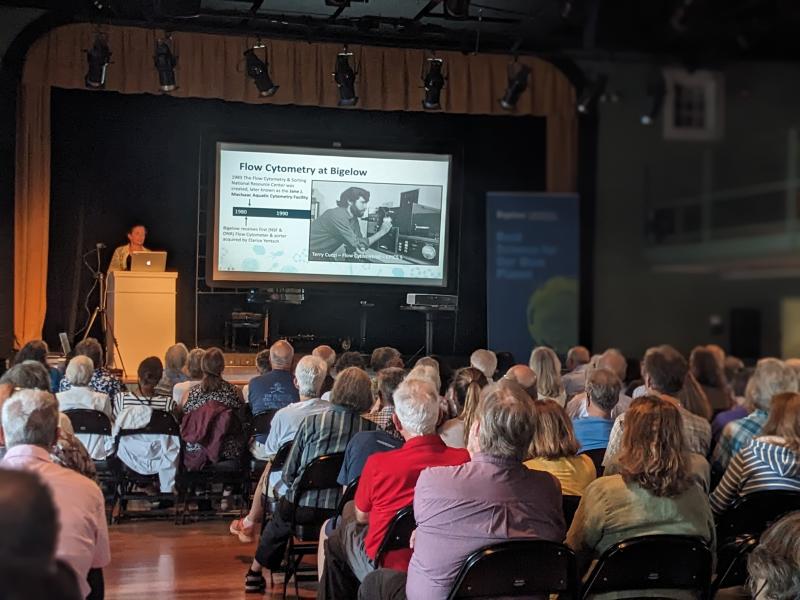 “Flow cytometry is new within the last 30-40 years and it has revolutionized how we study microbes,” said Bigelow’s Nicole Poulton. CANDI JONETH/Boothbay Register