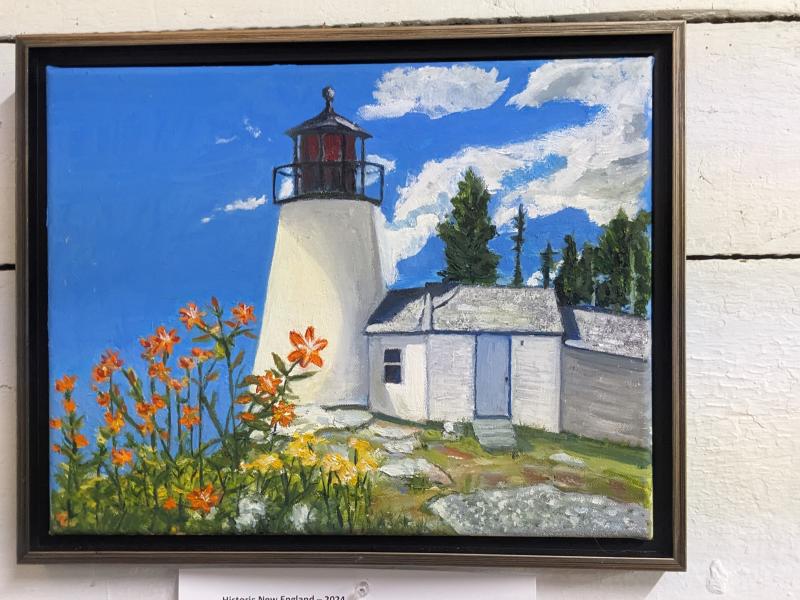 “Burnt Island Light” by Cecilia Ludwig. “There’s such a cozy and magical feeling to think you are surrounded by water and away from the crowds. I loved that the day lilies were enjoying the day with me.” CANDI JONETH/Boothbay Register