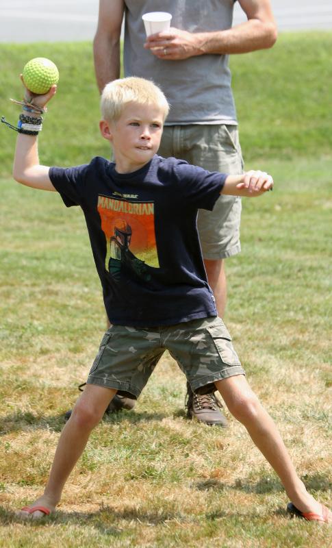 Dunk tank pitcher. STEVE EDWARDS/Boothbay Register