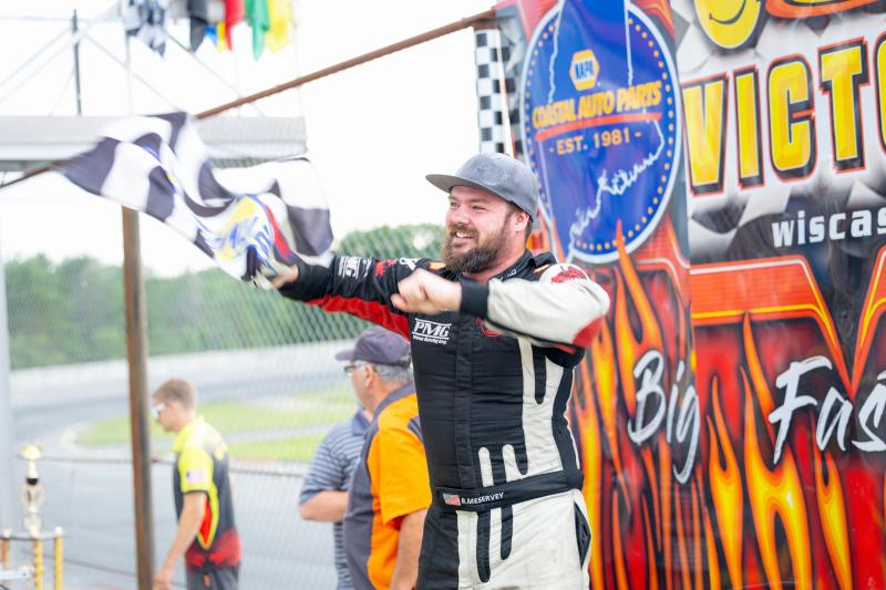 Brett Meservey happily celebrates his first career MRS win. Jasen Dickey Photography