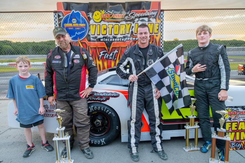 Pro Stock top 3, from left: Jr. Official Noah Das, Charlie Colby, Nick Hinkley and Dan McKeage Jr. Jasen Dickey Photography