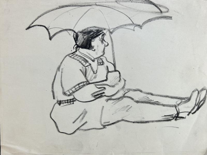 Drawing by Peggy Bacon (1895-1987), untitled. On exhibit at The Gallery at Trifles beginning July 25. Courtesy of Ben Rawlingson Plant Peggy Bacon